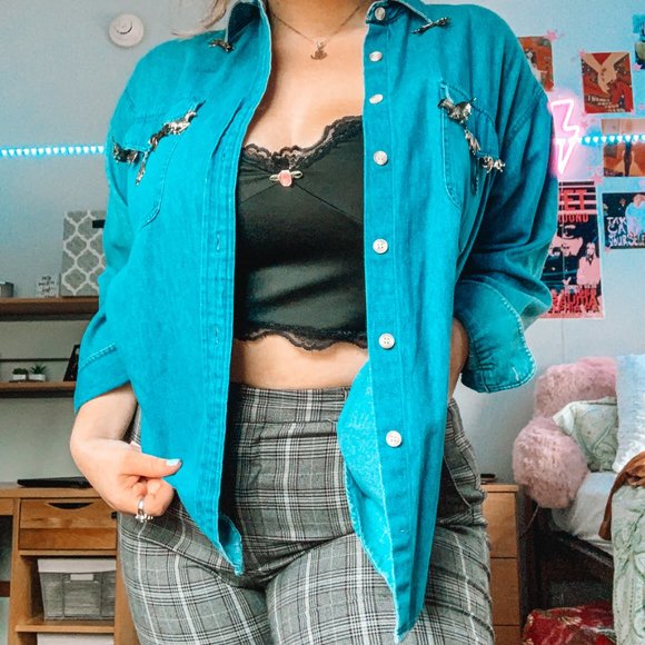 animal charmed denim top - Picture 4 of 7